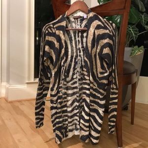 Long-sleeve Linen animal print sweater Sz Small